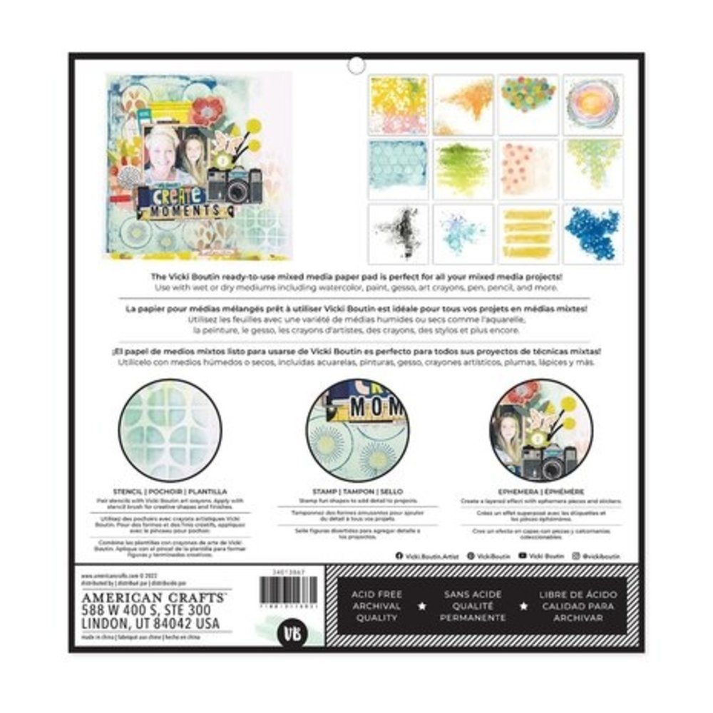 Vicki Boutin Print Shop 12x12 Inch Paper Pad Painted Backgrounds (34013867)