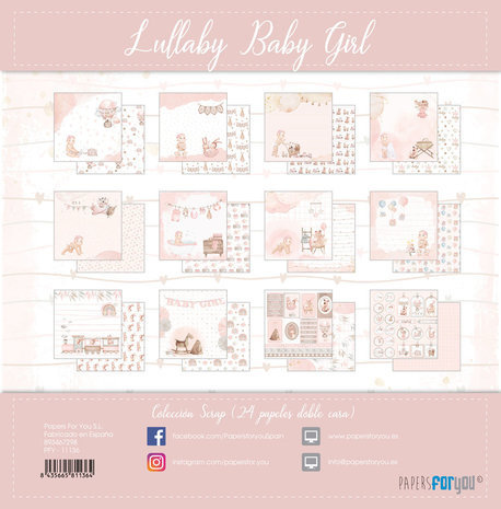 Papers For You Lullaby Baby Girl 6x6 Inch Paper Pack (24pcs) (PFY-11136) Papers For You Lullaby Baby Girl 6x6 Inch Paper Pack (24pcs) (PFY-11136)