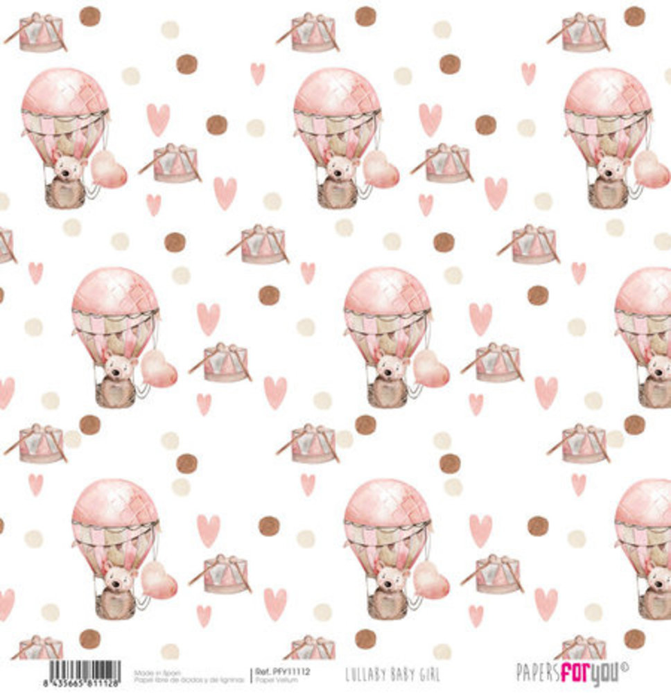 Papers For You Lullaby Baby Girl 12x12 Inch Vellum Pack (6pcs) (PFY-11111)