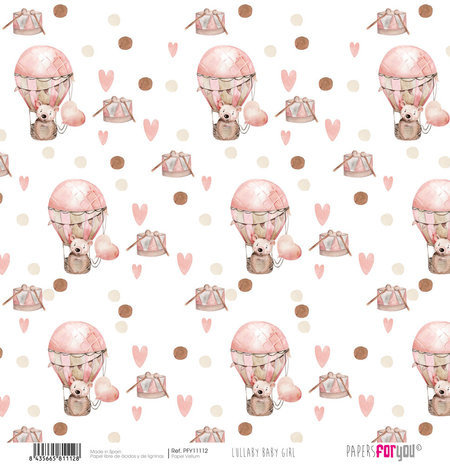 Papers For You Lullaby Baby Girl 12x12 Inch Vellum Pack (6pcs) (PFY-11111)