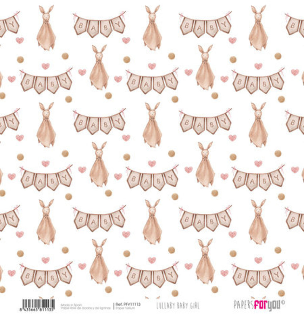 Papers For You Lullaby Baby Girl 12x12 Inch Vellum Pack (6pcs) (PFY-11111)