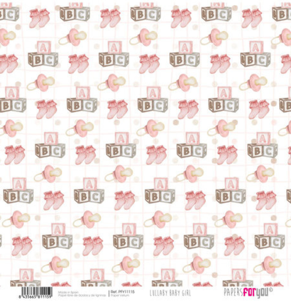 Papers For You Lullaby Baby Girl 12x12 Inch Vellum Pack (6pcs) (PFY-11111)
