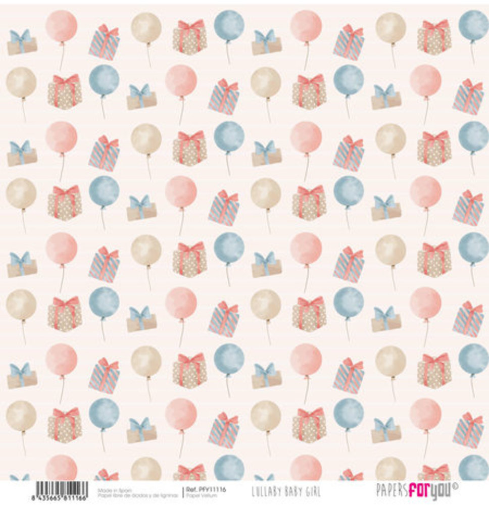 Papers For You Lullaby Baby Girl 12x12 Inch Vellum Pack (6pcs) (PFY-11111)