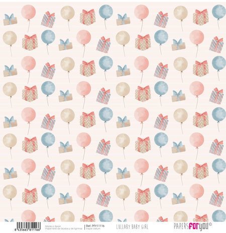 Papers For You Lullaby Baby Girl 12x12 Inch Vellum Pack (6pcs) (PFY-11111)