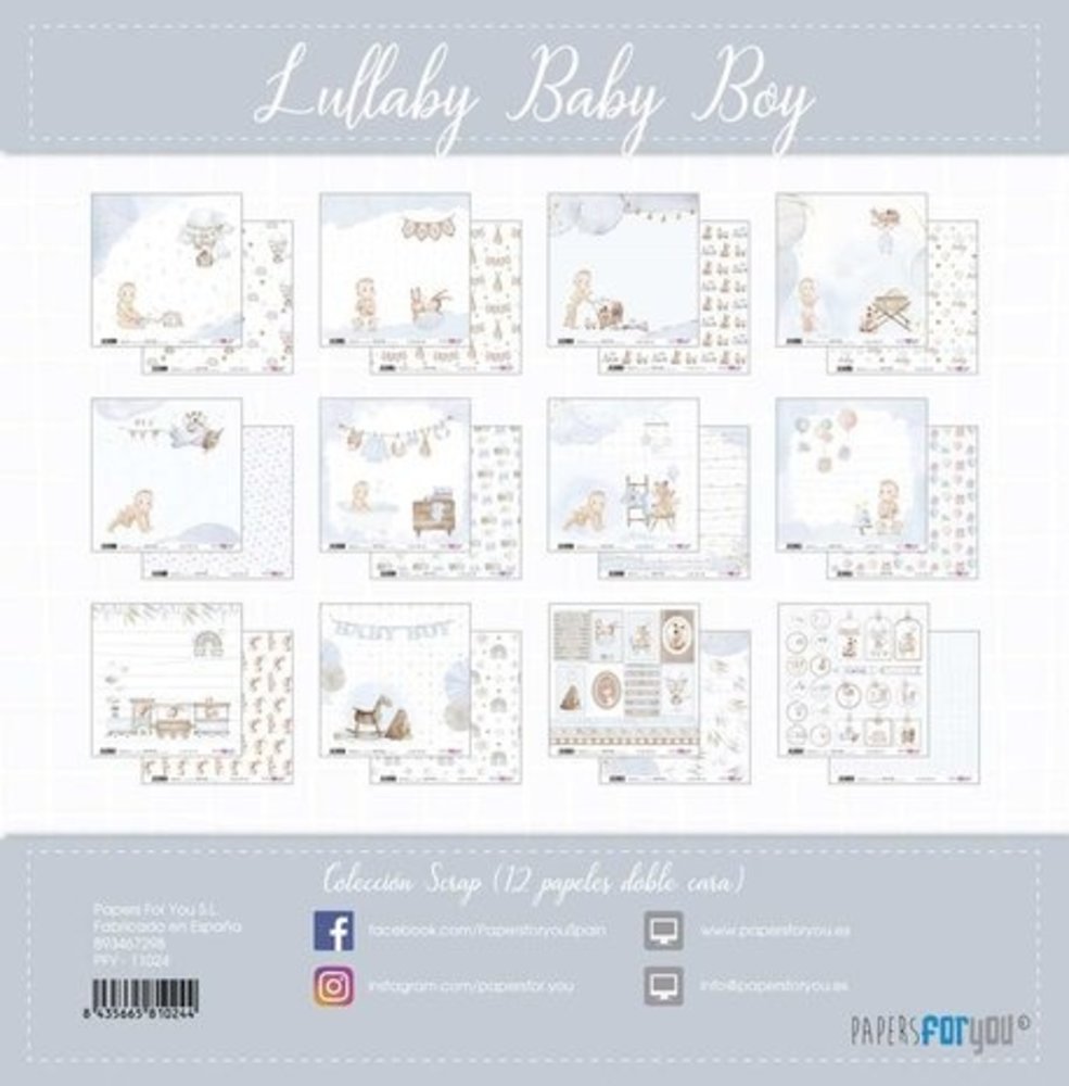 Papers For You Lullaby Baby Boy 12x12 Inch Paper Pack (12pcs) (PFY-11024) Papers For You Lullaby Baby Boy 12x12 Inch Paper Pack (12pcs) (PFY-11024)