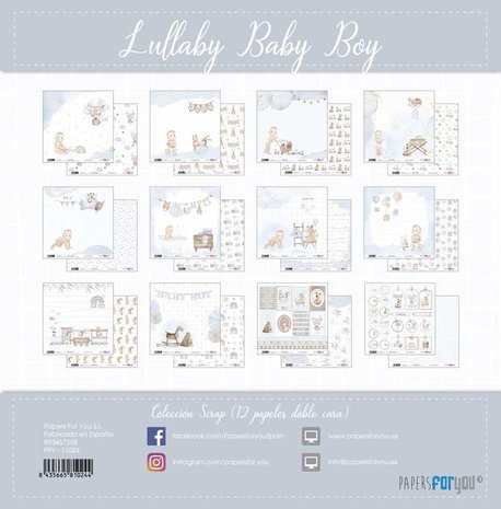 Papers For You Lullaby Baby Boy 12x12 Inch Paper Pack (12pcs) (PFY-11024) Papers For You Lullaby Baby Boy 12x12 Inch Paper Pack (12pcs) (PFY-11024)