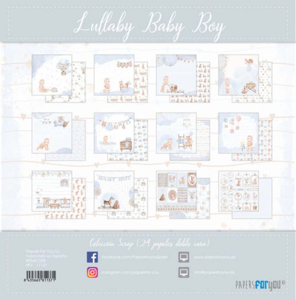 Papers For You Lullaby Baby Boy 6x6 Inch Paper Pack (24pcs) (PFY-11137) Papers For You Lullaby Baby Boy 6x6 Inch Paper Pack (24pcs) (PFY-11137)
