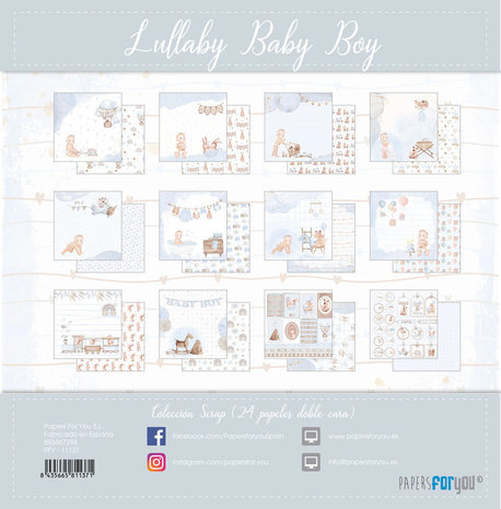 Papers For You Lullaby Baby Boy 6x6 Inch Paper Pack (24pcs) (PFY-11137) Papers For You Lullaby Baby Boy 6x6 Inch Paper Pack (24pcs) (PFY-11137)