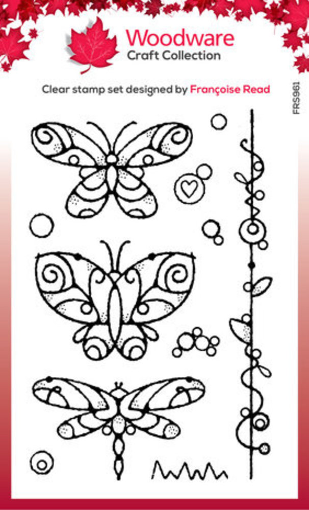 Woodware Wired Butterflies Clear Stamps (FRS961) Woodware Wired Butterflies Clear Stamps (FRS961)