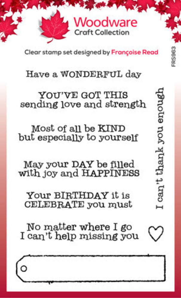 Woodware Long Tag Wishes Clear Stamps (FRS963) Woodware Long Tag Wishes Clear Stamps (FRS963)