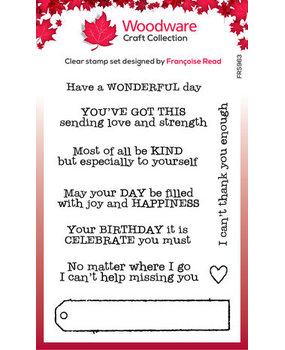 Woodware Long Tag Wishes Clear Stamps (FRS963) Woodware Long Tag Wishes Clear Stamps (FRS963)