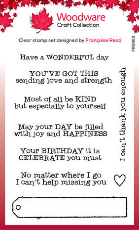 Woodware Long Tag Wishes Clear Stamps (FRS963) Woodware Long Tag Wishes Clear Stamps (FRS963)