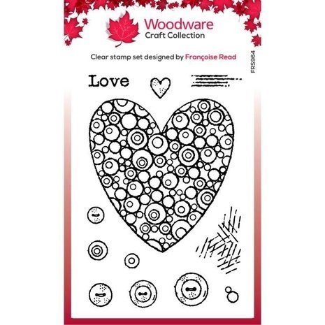 Woodware Bubble Heart Clear Stamps (FRS964) Woodware Bubble Heart Clear Stamps (FRS964)