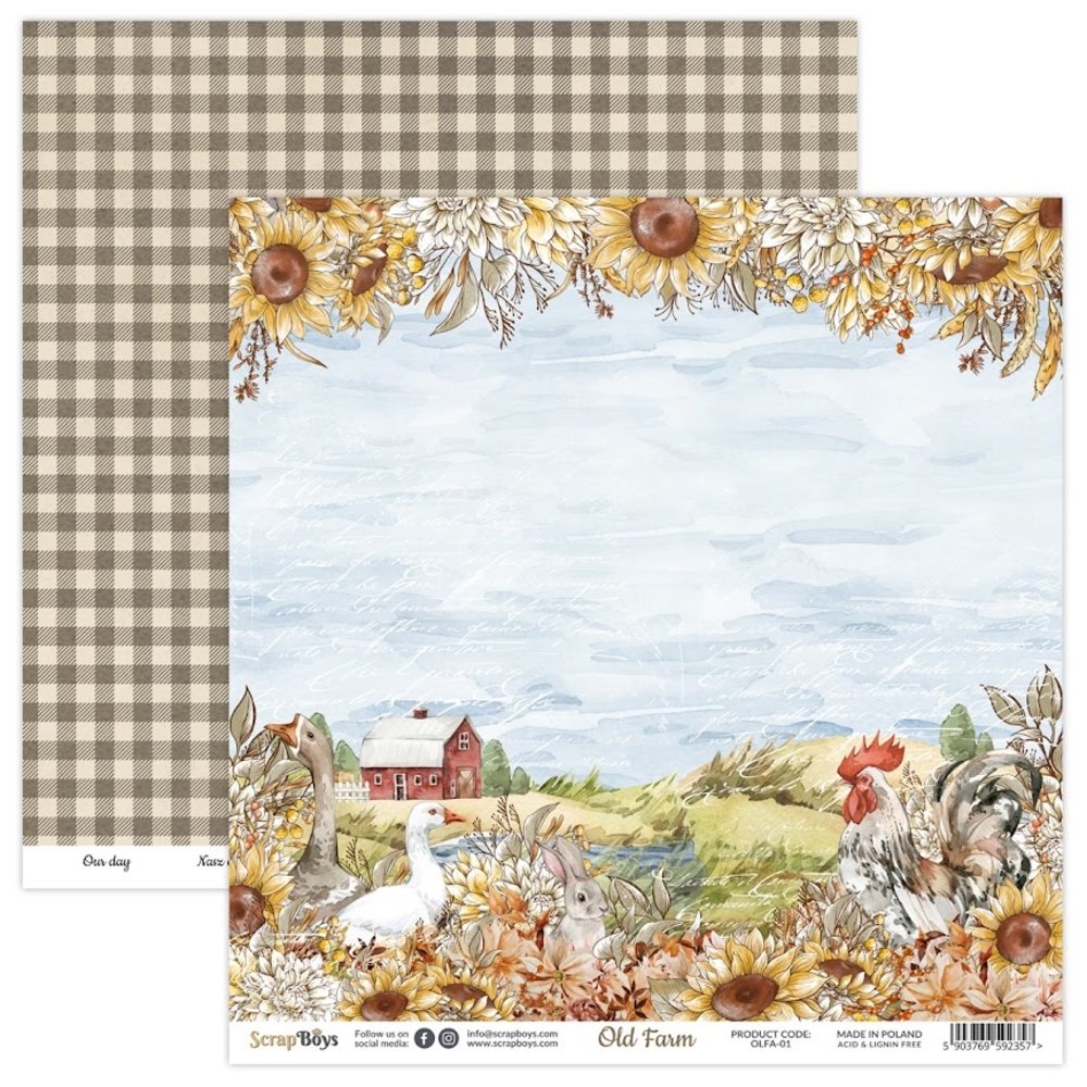 ScrapBoys Old Farm 12x12 Inch Paper Set (OLFA-08) ScrapBoys Old Farm 12x12 Inch Paper Set (OLFA-08)