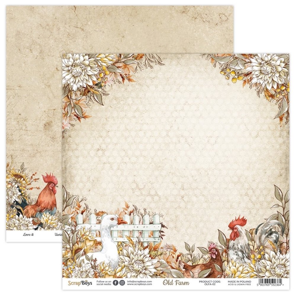 ScrapBoys Old Farm 12x12 Inch Paper Set (OLFA-08) ScrapBoys Old Farm 12x12 Inch Paper Set (OLFA-08)