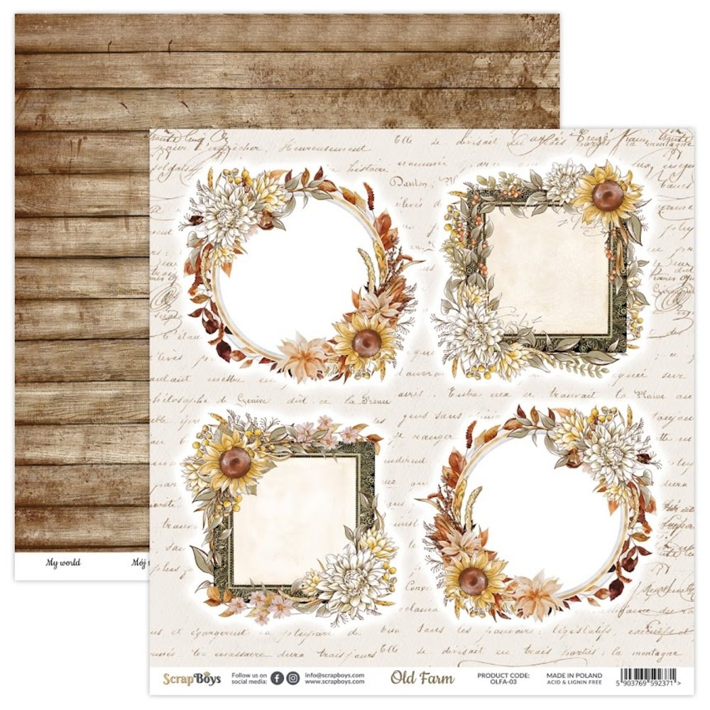 ScrapBoys Old Farm 12x12 Inch Paper Set (OLFA-08) ScrapBoys Old Farm 12x12 Inch Paper Set (OLFA-08)