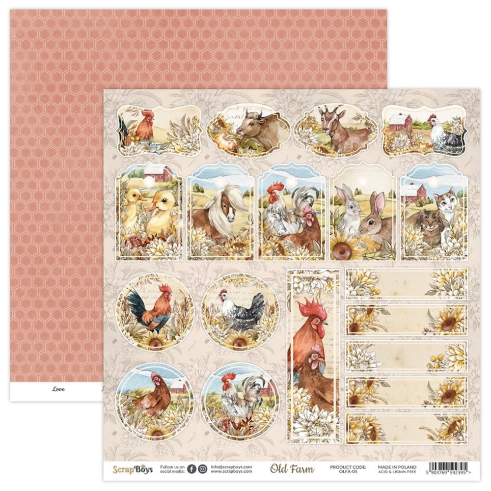 ScrapBoys Old Farm 12x12 Inch Paper Set (OLFA-08) ScrapBoys Old Farm 12x12 Inch Paper Set (OLFA-08)