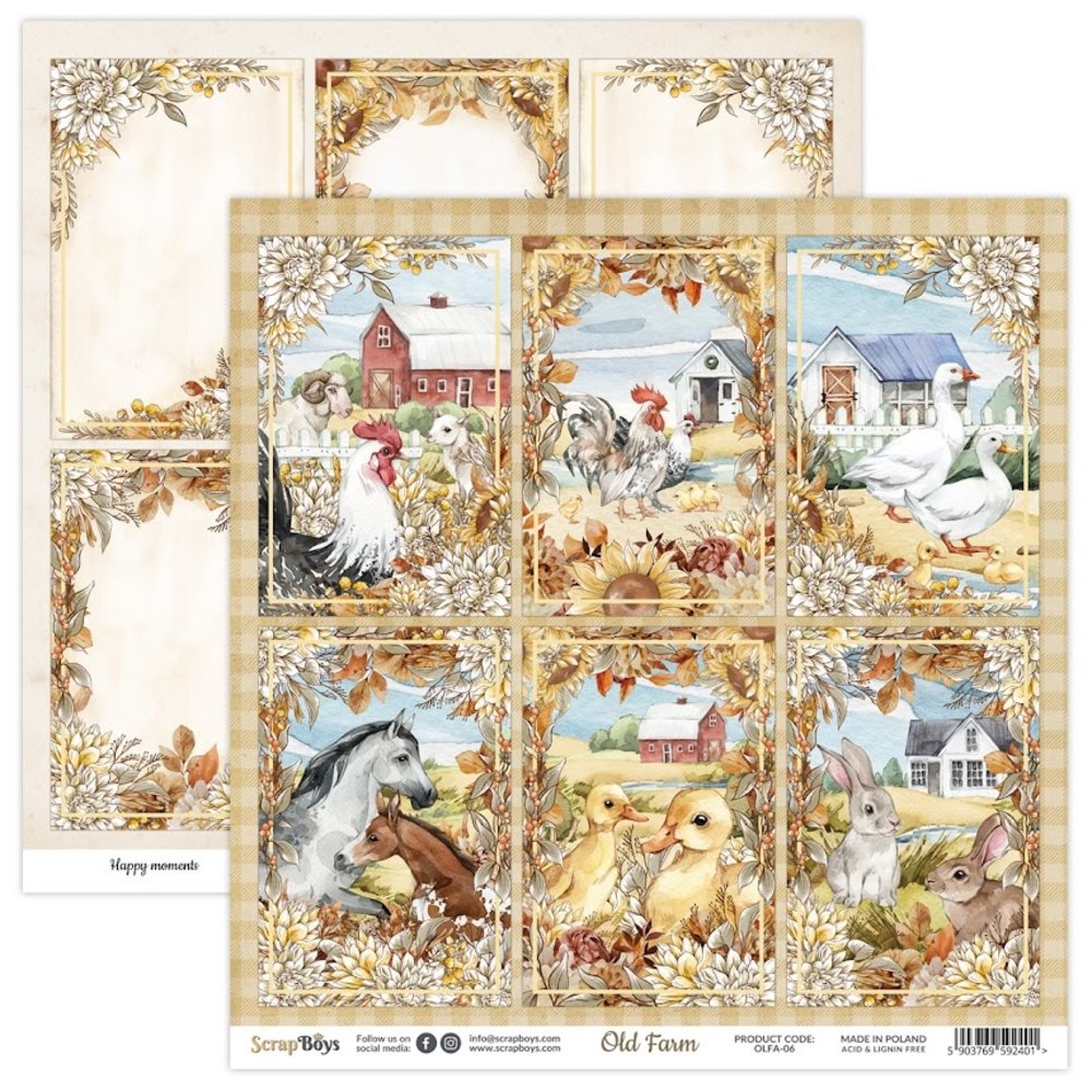 ScrapBoys Old Farm 12x12 Inch Paper Set (OLFA-08) ScrapBoys Old Farm 12x12 Inch Paper Set (OLFA-08)
