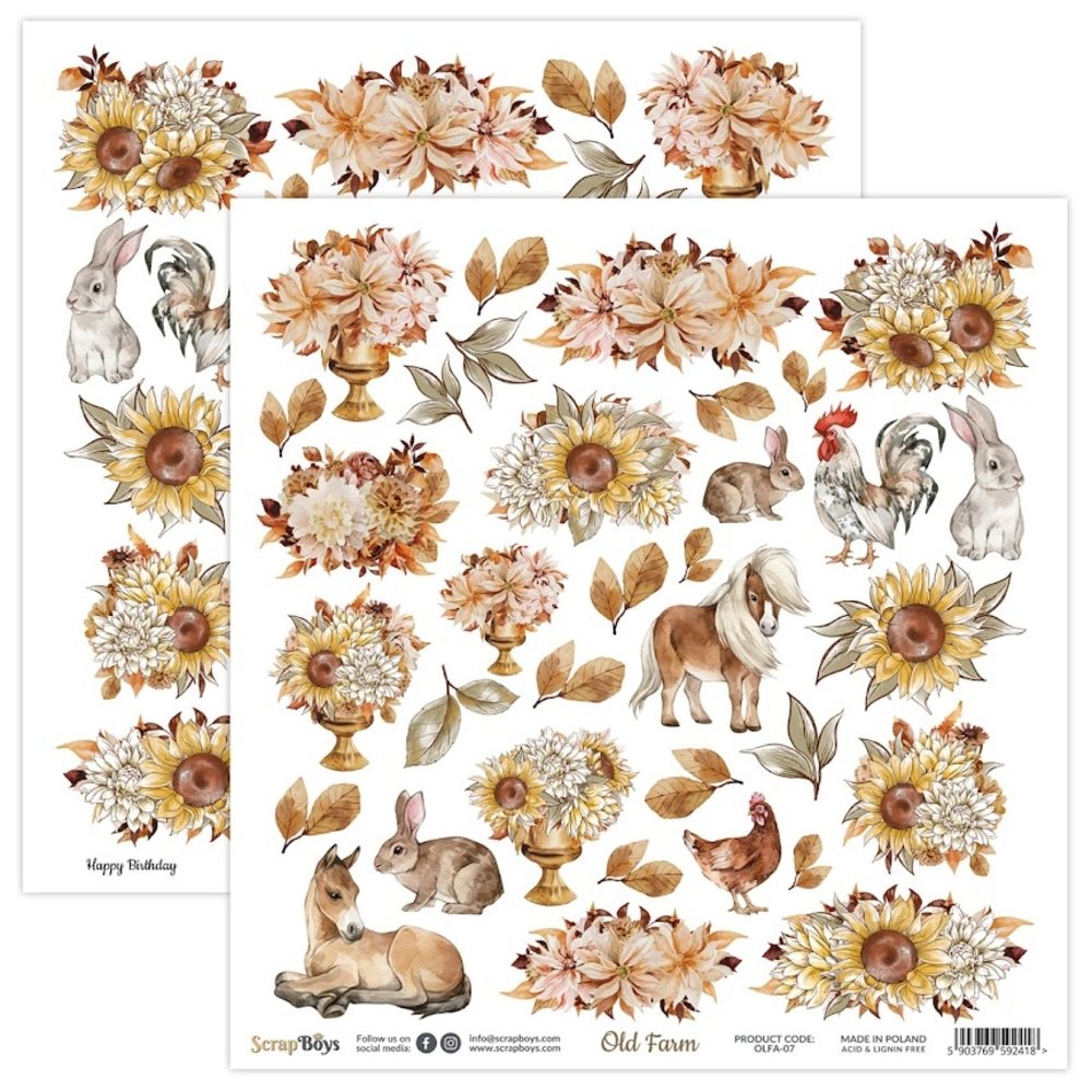 ScrapBoys Old Farm 12x12 Inch Paper Set (OLFA-08) ScrapBoys Old Farm 12x12 Inch Paper Set (OLFA-08)