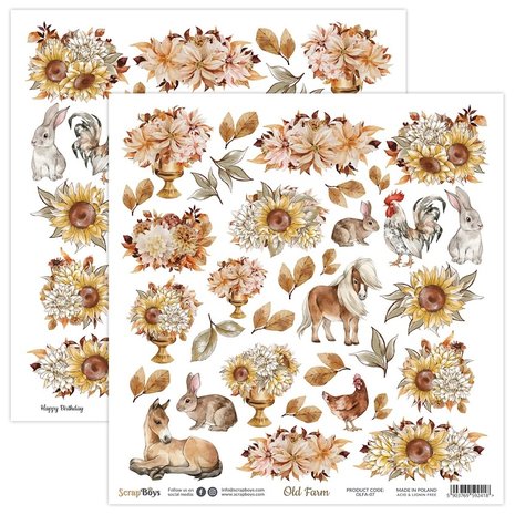 ScrapBoys Old Farm 12x12 Inch Paper Set (OLFA-08) ScrapBoys Old Farm 12x12 Inch Paper Set (OLFA-08)