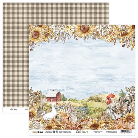 ScrapBoys Old Farm 8x8 Inch Paper Pad (OLFA-10)