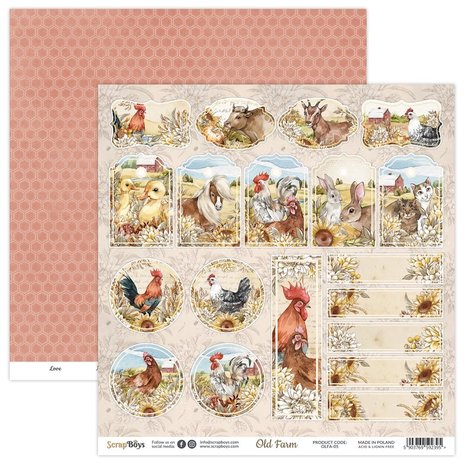 ScrapBoys Old Farm 8x8 Inch Paper Pad (OLFA-10)