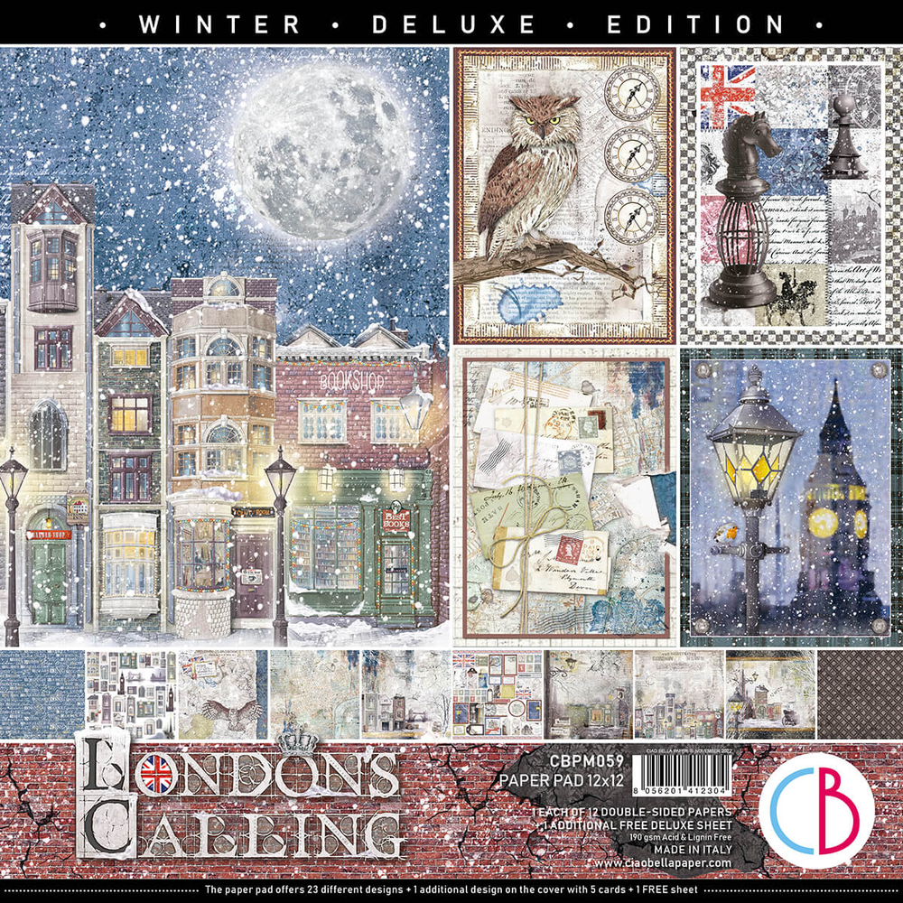 Ciao Bella Papercrafting London's Calling 12x12 Inch Paper Pad (CBPM059)