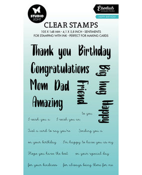 Studio Light Essentials Clear Stamp Happy Birthday (SL-ES-STAMP305)* Studio Light Essentials Clear Stamp Happy Birthday (SL-ES-STAMP305)*
