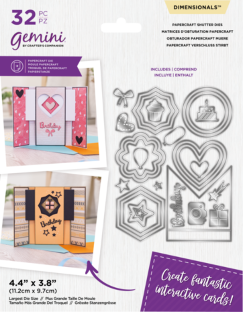 Gemini Papercraft Shutter Dimensionals Dies (GEM-MD-DIM-SHUT)