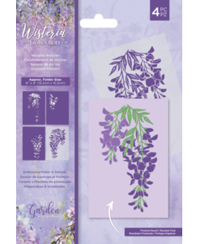 Crafter's Companion Wisteria Collection Embossing Folder & Stencil Wisteria Whisper (NG-WC-EF5-WWHIS) Crafter's Companion Wisteria Collection Embossing Folder & Stencil Wisteria Whisper (NG-WC-EF5-WWHIS)
