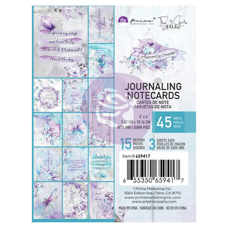 Prima Marketing Inc Aquarelle Dreams 3x4 Inch Journaling Cards (659417) Prima Marketing Inc Aquarelle Dreams 3x4 Inch Journaling Cards (659417)