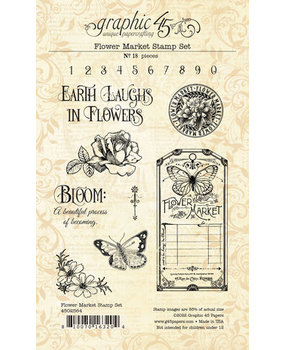 Graphic 45 Flower Market Clear Stamp Set (4502564) Graphic 45 Flower Market Clear Stamp Set (4502564)