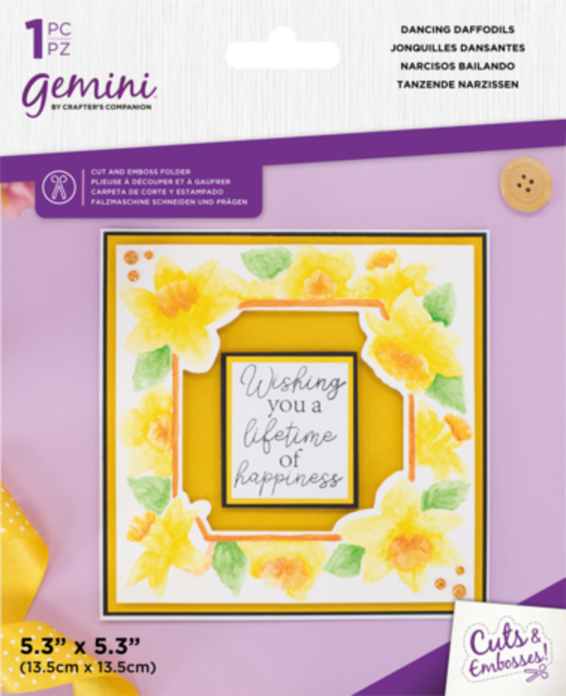 Gemini Floral Frame Cut and Embossing Folder Dancing Daffodils (GEM-CEF5-DADAFF)