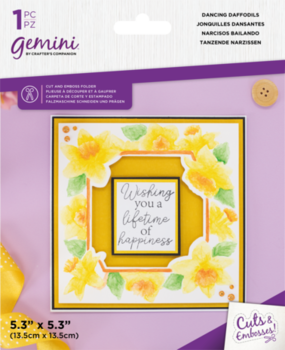 Gemini Floral Frame Cut and Embossing Folder Dancing Daffodils (GEM-CEF5-DADAFF)