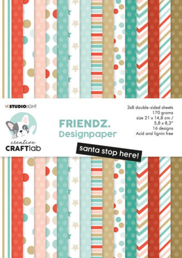 Creative Craftlab Friendz Santa Stop Here! A5 Paper Pad (CCL-FR-PP73)