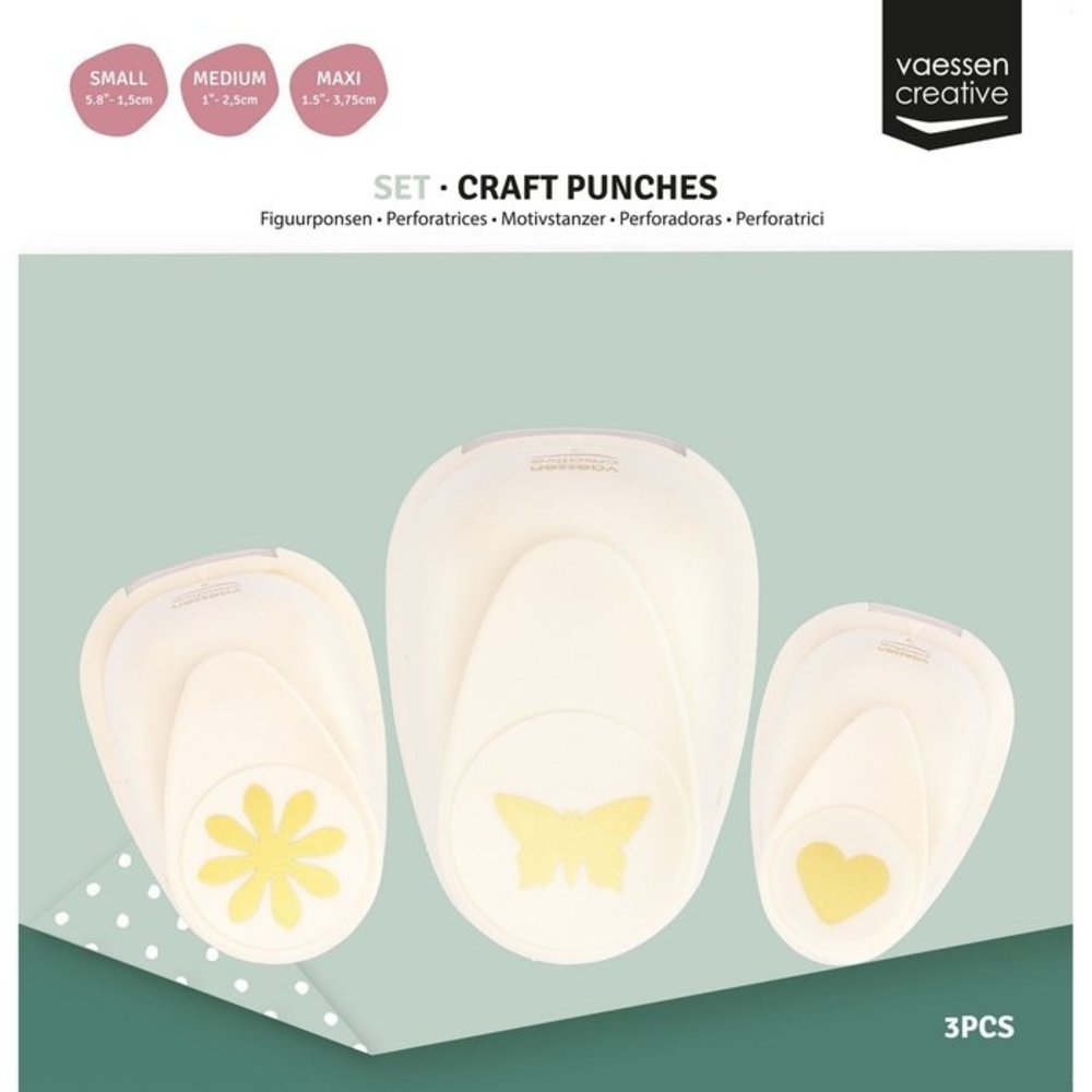 Vaessen Creative Figuurpons Set Hart Bloem Vlinder (3pcs) (2137-044) Vaessen Creative Figuurpons Set Hart Bloem Vlinder (3pcs) (2137-044)