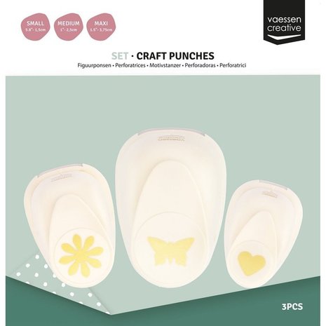 Vaessen Creative Figuurpons Set Hart Bloem Vlinder (3pcs) (2137-044) Vaessen Creative Figuurpons Set Hart Bloem Vlinder (3pcs) (2137-044)