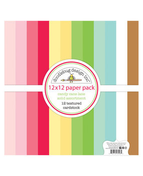 Doodlebug Design Inc. Candy Cane Lane 12x12 Inch Textured Cardstock Solid Paper Pack (7946)