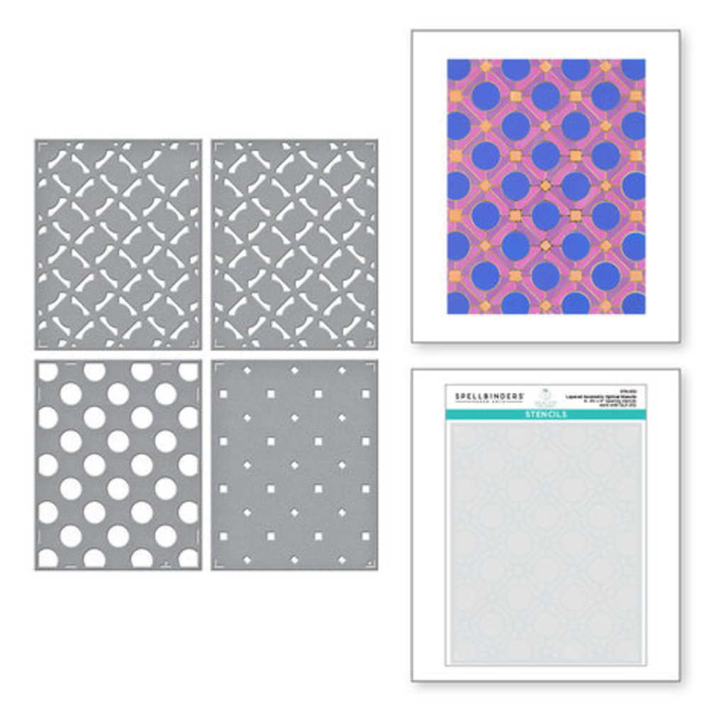 Spellbinders Sealed Layered Geometric Optical Stencils (STN-032) Spellbinders Sealed Layered Geometric Optical Stencils (STN-032)
