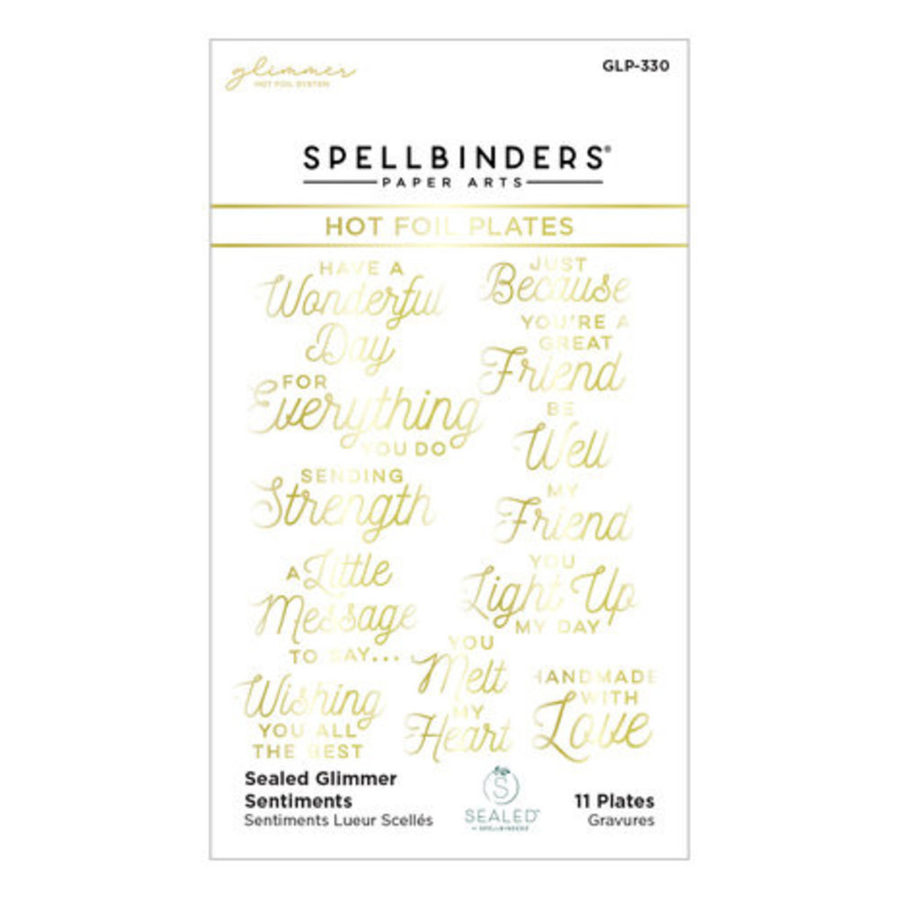 Spellbinders Sealed Glimmer Sentiments Glimmer Hot Foil Plate (GLP-330) Spellbinders Sealed Glimmer Sentiments Glimmer Hot Foil Plate (GLP-330)