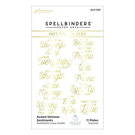 Spellbinders Sealed Glimmer Sentiments Glimmer Hot Foil Plate (GLP-330) Spellbinders Sealed Glimmer Sentiments Glimmer Hot Foil Plate (GLP-330)