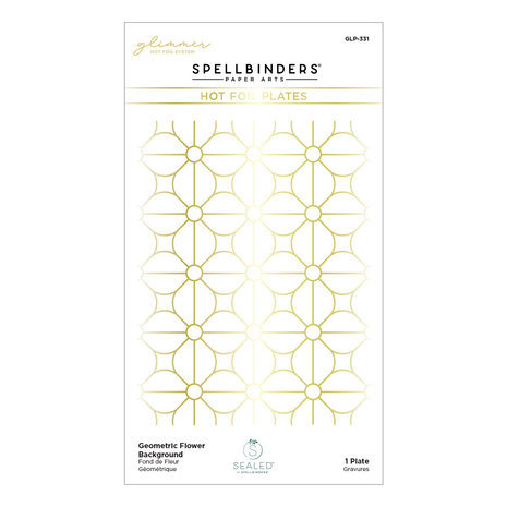 Spellbinders Sealed Geometric Flower Background Glimmer Hot Foil Plate (GLP-331) Spellbinders Sealed Geometric Flower Background Glimmer Hot Foil Plate (GLP-331)