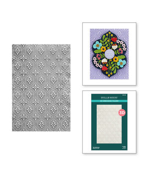 Spellbinders Floral Reflection Tile Reflection 3D Embossing Folder (E3D-049) Spellbinders Floral Reflection Tile Reflection 3D Embossing Folder (E3D-049)