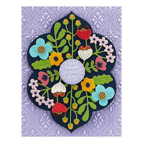 Spellbinders Floral Reflection Tile Reflection 3D Embossing Folder (E3D-049)