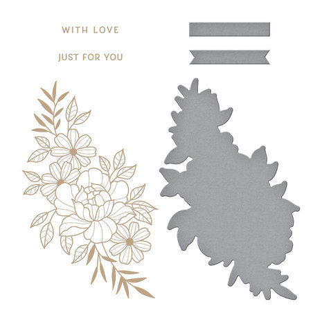 Spellbinders Floral Reflection Glimmering Just for You Glimmer Hot Foil Plate & Die Set (GLP-366)