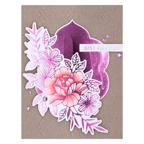 Spellbinders Floral Reflection Glimmering Just for You Glimmer Hot Foil Plate & Die Set (GLP-366)