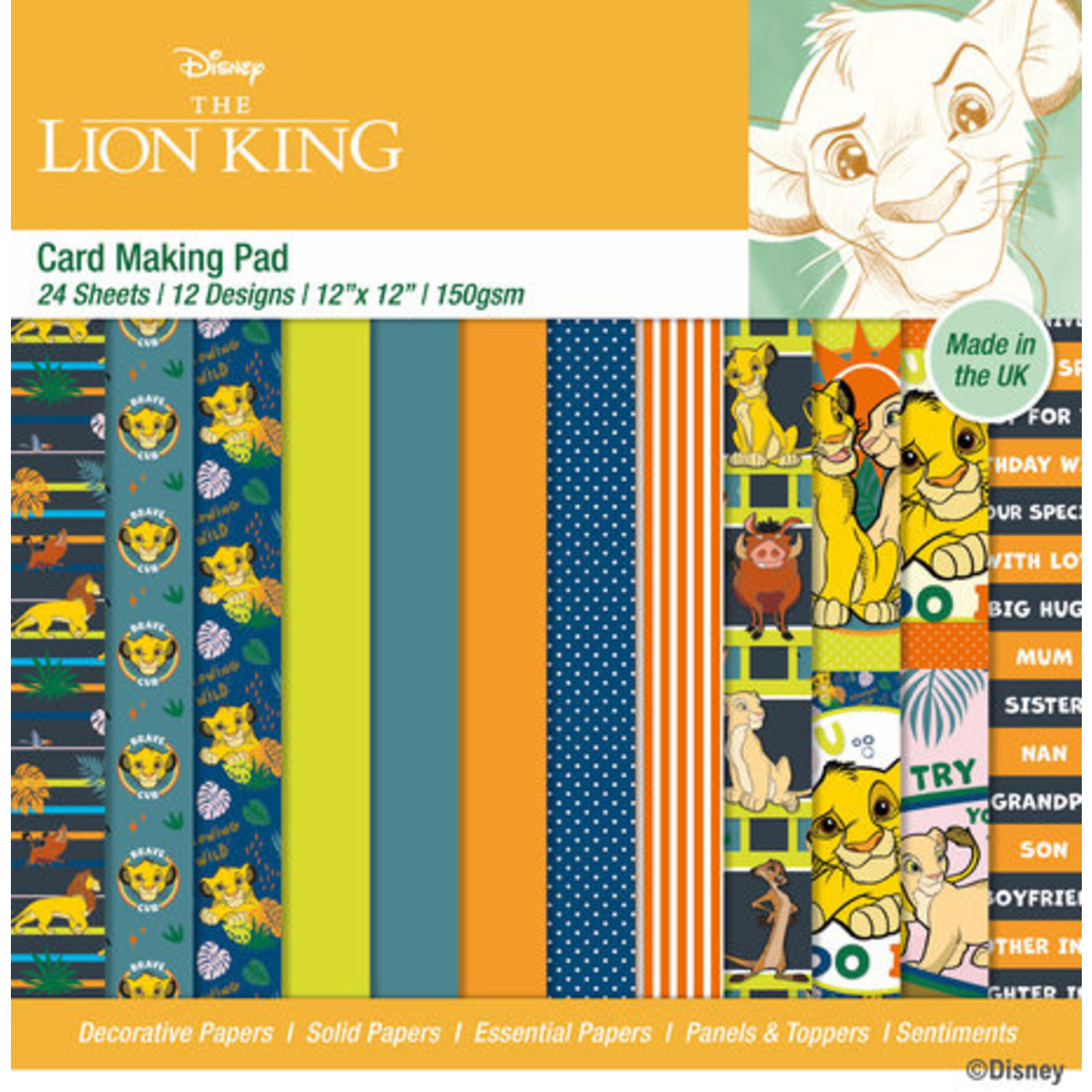Disney The Lion King 12x12 Inch Card Making Pad (DYP0061