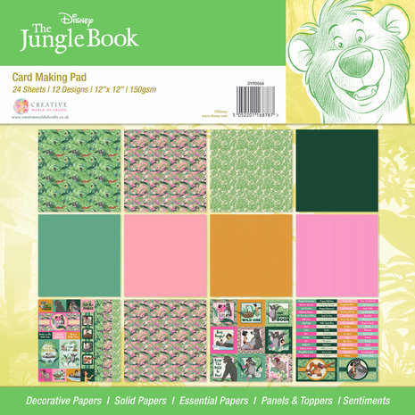 Disney The Jungle Book 12x12 Inch Card Making Pad (DYP0066) Disney The Jungle Book 12x12 Inch Card Making Pad (DYP0066)