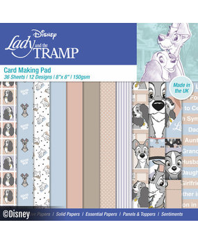 Disney Lady & The Tramp 8x8 Inch Card Making Pad (DYP0070) Disney Lady & The Tramp 8x8 Inch Card Making Pad (DYP0070)
