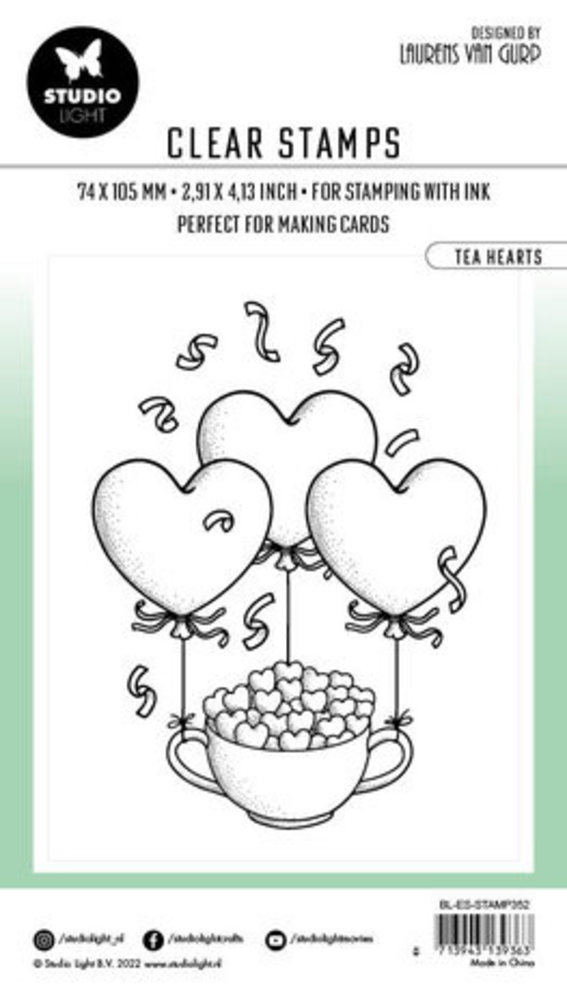 Studio Light Essentials Clear Stamp Tea Hearts (BL-ES-STAMP352) Studio Light Essentials Clear Stamp Tea Hearts (BL-ES-STAMP352)